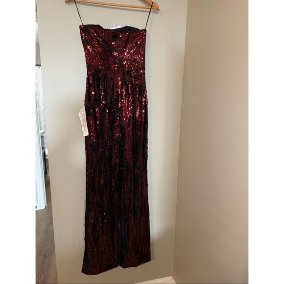 Dress The Population XXS Andy Strapless Sequin Jumpsuit Holiday Cocktail Party - Picture 11 of 16